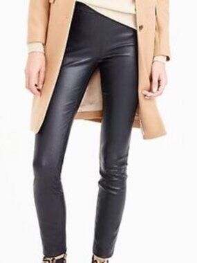 J. Crew Collection Leather Leggings - Black